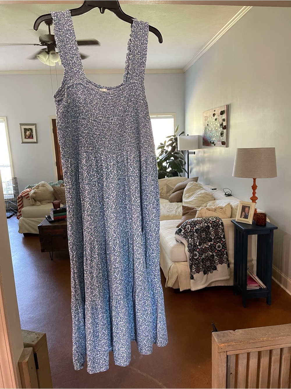 Blue Floral Sleeveless Maxi Dress - Lightweight Summer Style